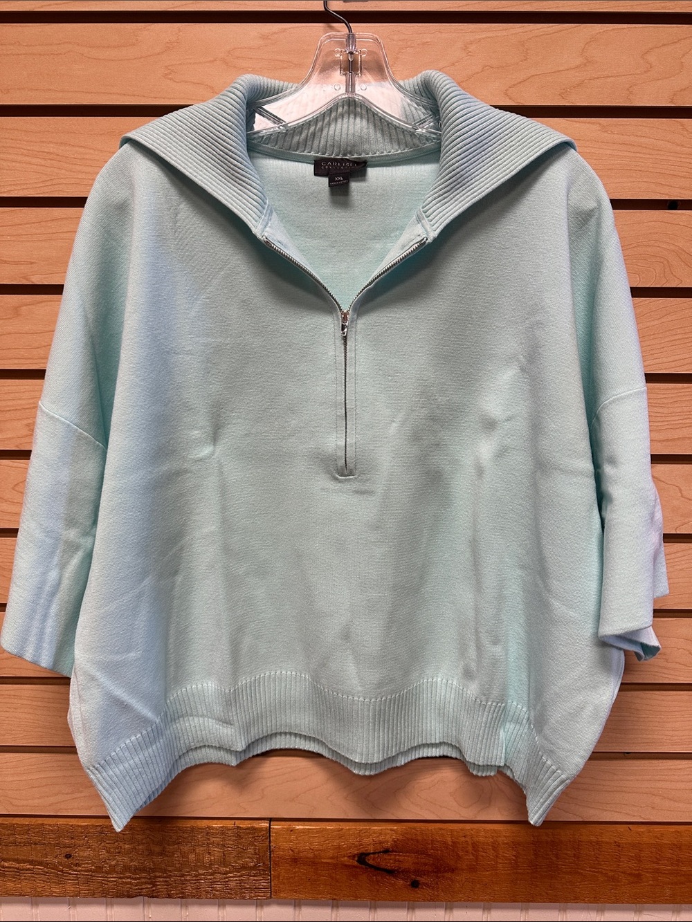 Carlisle Light Aqua Half-Zip Sweater
